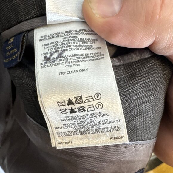 Brooks Brothers 346 Charcoal Brown Check Wool Sport Coat 48L - Picture 10 of 11